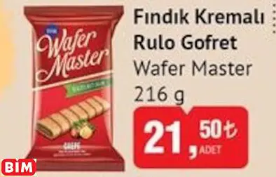 WAFER MASTER  FINDIK KREMALI RULO GOFRET